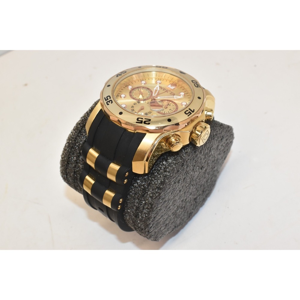 Invicta Men's Pro Diver Watch Model 17884 Gold Toned Master Of The Oceans Tested - Picture 4 of 7